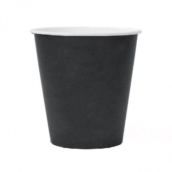 Стакан 250 мл бумажный для горячих напитков черный (50 шт./уп.)