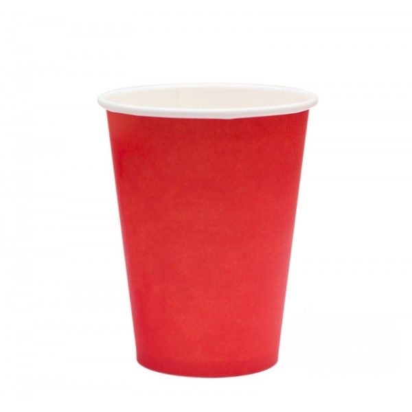 Стакан 350 мл бумажный для горячих напитков красный, набор (5 шт./уп.)