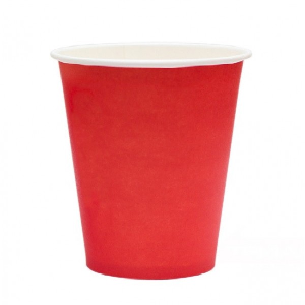 Стакан 250 мл бумажный для горячих напитков красный (50 шт./уп.)