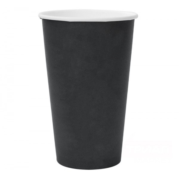 Стакан 450 мл бумажный для горячих напитков черный (25 шт./уп.)