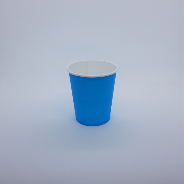 Стакан 250 мл бумажный для горячих напитков голубой (50 шт./уп.)