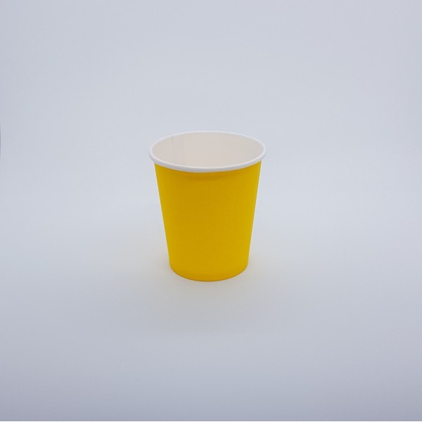 Стакан 250 мл бумажный для горячих напитков желтый (50 шт./уп.)