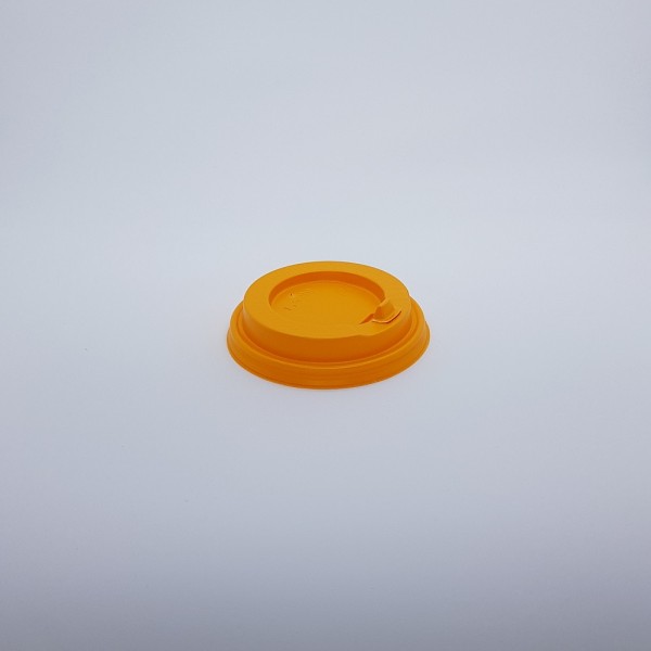 Крышка d-80 мм ПС для горячих напитков с откидным питейником цветная (оранжевая) (100 шт./уп.)