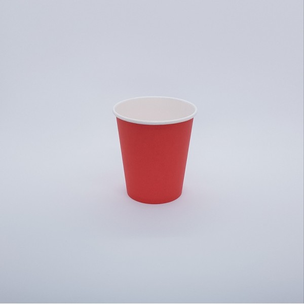 Стакан 250 мл бумажный для горячих напитков красный, набор (5 шт./уп.)