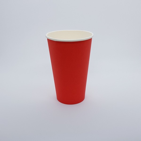 Стакан 450 мл бумажный для холодных напитков красный, набор (5 шт./уп.)