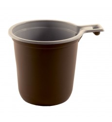 Чашка 200 мл кофейная бело-коричневая, набор (5 шт./уп.)